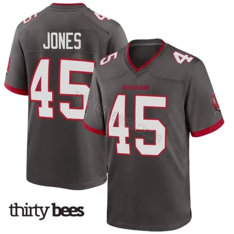 Deion Jones ＃45 Tampa Bay Buccaneers Men's Game Pewter Alternate Jersey
