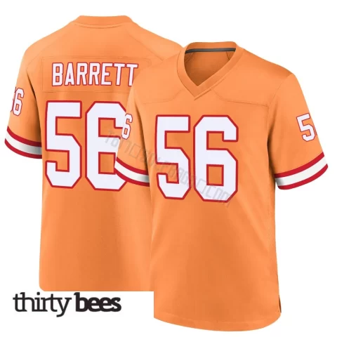 Shaquil Barrett ＃56 Tampa Bay Buccaneers Men's Game Orange Throwback Jersey