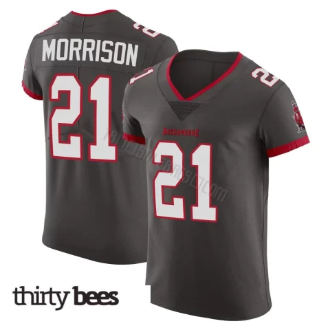 Benjamin Morrison ＃21 Tampa Bay Buccaneers Men's Elite Pewter Alternate Vapor Jersey