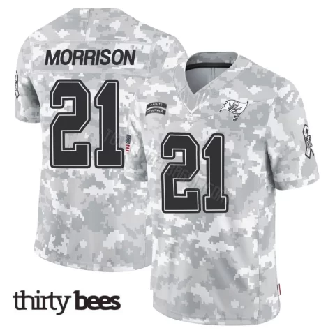 Benjamin Morrison ＃21 Tampa Bay Buccaneers Men's Limited Arctic Camo 2024 Salute to Service Jersey