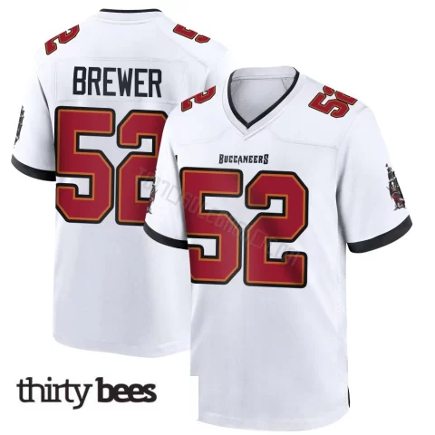 C.J. Brewer ＃52 Tampa Bay Buccaneers Men's Game White Jersey