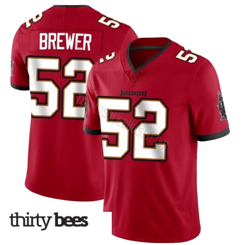 C.J. Brewer ＃52 Tampa Bay Buccaneers Youth Limited Red Team Color Vapor Untouchable Jersey