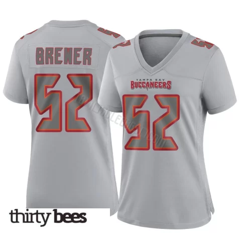 C.J. Brewer ＃52 Tampa Bay Buccaneers Women's Game Gray Atmosphere Fashion Jersey
