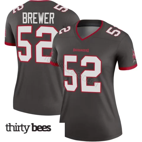 C.J. Brewer ＃52 Tampa Bay Buccaneers Women's Legend Pewter Alternate Jersey