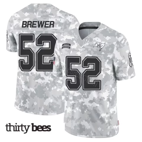 C.J. Brewer ＃52 Tampa Bay Buccaneers Men's Limited Arctic Camo 2024 Salute to Service Jersey