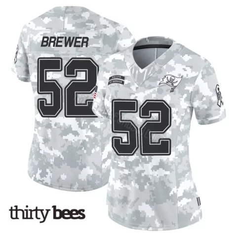 C.J. Brewer ＃52 Tampa Bay Buccaneers Women's Limited Arctic Camo 2024 Salute to Service Jersey