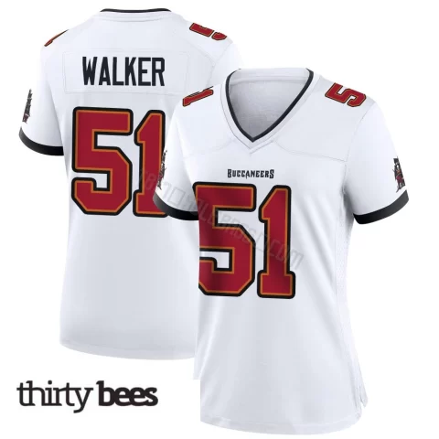 David Walker ＃51 Tampa Bay Buccaneers Women's Game White Jersey