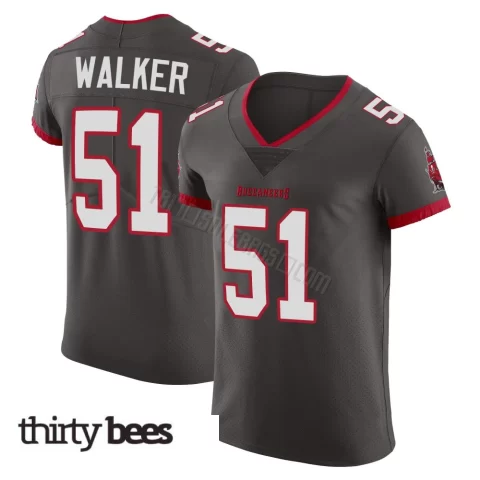 David Walker ＃51 Tampa Bay Buccaneers Men's Elite Pewter Alternate Vapor Jersey