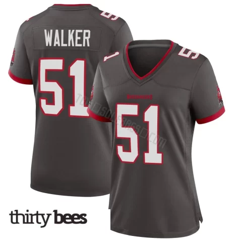 David Walker ＃51 Tampa Bay Buccaneers Women's Game Pewter Alternate Jersey