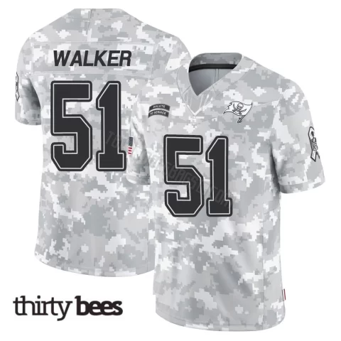 David Walker ＃51 Tampa Bay Buccaneers Men's Limited Arctic Camo 2024 Salute to Service Jersey