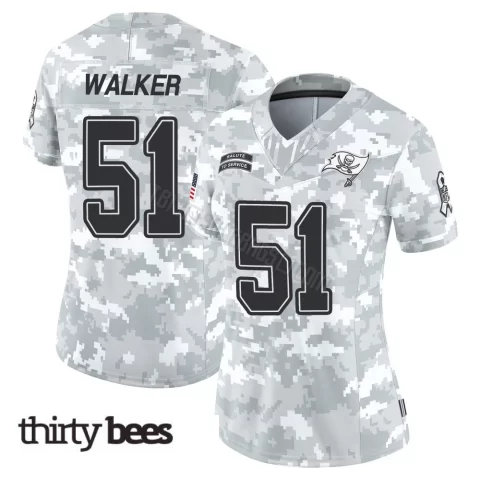 David Walker ＃51 Tampa Bay Buccaneers Women's Limited Arctic Camo 2024 Salute to Service Jersey