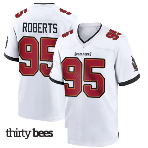 Elijah Roberts ＃95 Tampa Bay Buccaneers Youth Game White Jersey