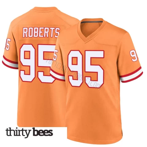 Elijah Roberts ＃95 Tampa Bay Buccaneers Men's Game Orange Throwback Jersey