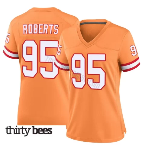 Elijah Roberts ＃95 Tampa Bay Buccaneers Women's Game Orange Throwback Jersey