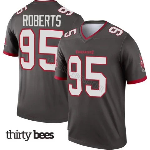 Elijah Roberts ＃95 Tampa Bay Buccaneers Youth Legend Pewter Alternate Jersey