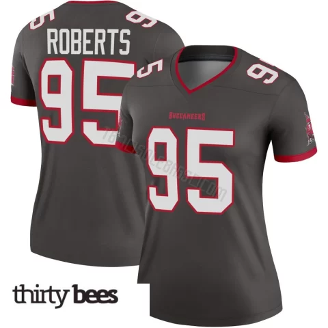 Elijah Roberts ＃95 Tampa Bay Buccaneers Women's Legend Pewter Alternate Jersey