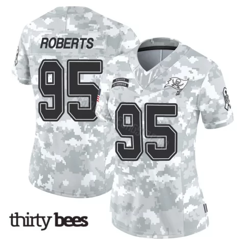 Elijah Roberts ＃95 Tampa Bay Buccaneers Women's Limited Arctic Camo 2024 Salute to Service Jersey