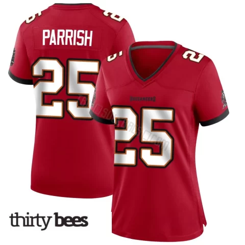 Jacob Parrish ＃25 Tampa Bay Buccaneers Women's Game Red Team Color Jersey