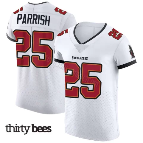 Jacob Parrish ＃25 Tampa Bay Buccaneers Men's Elite White Vapor Jersey