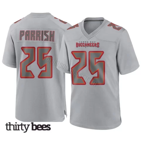 Jacob Parrish ＃25 Tampa Bay Buccaneers Youth Game Gray Atmosphere Fashion Jersey