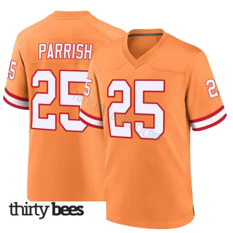 Jacob Parrish ＃25 Tampa Bay Buccaneers Men's Game Orange Throwback Jersey