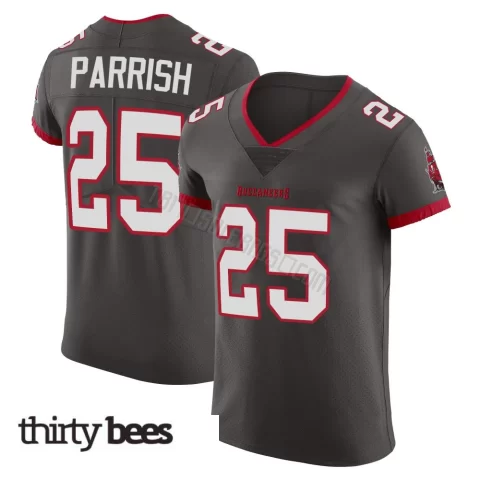 Jacob Parrish ＃25 Tampa Bay Buccaneers Men's Elite Pewter Alternate Vapor Jersey