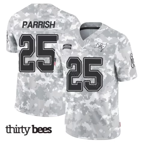 Jacob Parrish ＃25 Tampa Bay Buccaneers Youth Limited Arctic Camo 2024 Salute to Service Jersey