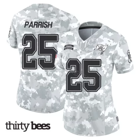 Jacob Parrish ＃25 Tampa Bay Buccaneers Women's Limited Arctic Camo 2024 Salute to Service Jersey