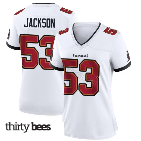 Nick Jackson ＃53 Tampa Bay Buccaneers Women's Game White Jersey