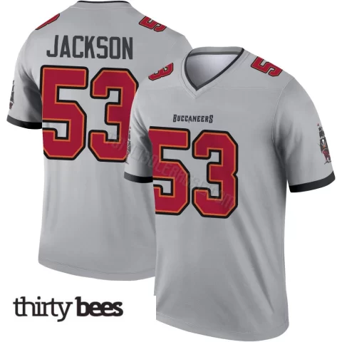 Nick Jackson ＃53 Tampa Bay Buccaneers Youth Legend Gray Inverted Jersey