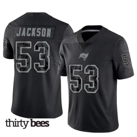 Nick Jackson ＃53 Tampa Bay Buccaneers Men's Limited Black Reflective Jersey