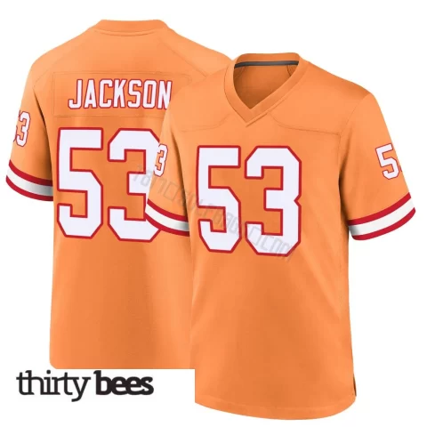 Nick Jackson ＃53 Tampa Bay Buccaneers Men's Game Orange Throwback Jersey