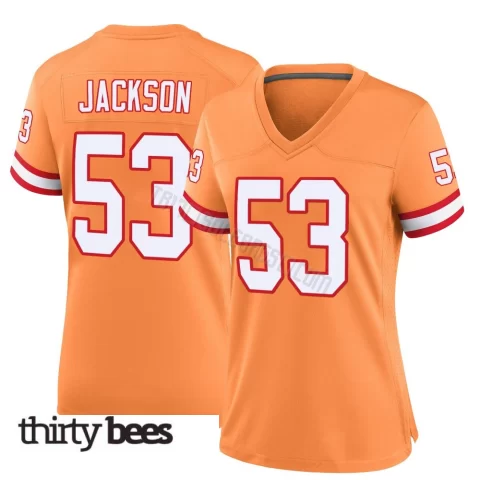 Nick Jackson ＃53 Tampa Bay Buccaneers Women's Game Orange Throwback Jersey