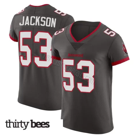 Nick Jackson ＃53 Tampa Bay Buccaneers Men's Elite Pewter Alternate Vapor Jersey