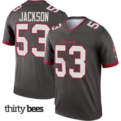 Nick Jackson ＃53 Tampa Bay Buccaneers Men's Legend Pewter Alternate Jersey