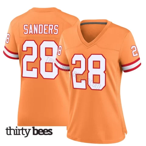 Shilo Sanders ＃28 Tampa Bay Buccaneers Women's Game Orange Throwback Jersey