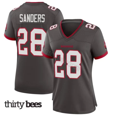 Shilo Sanders ＃28 Tampa Bay Buccaneers Women's Game Pewter Alternate Jersey