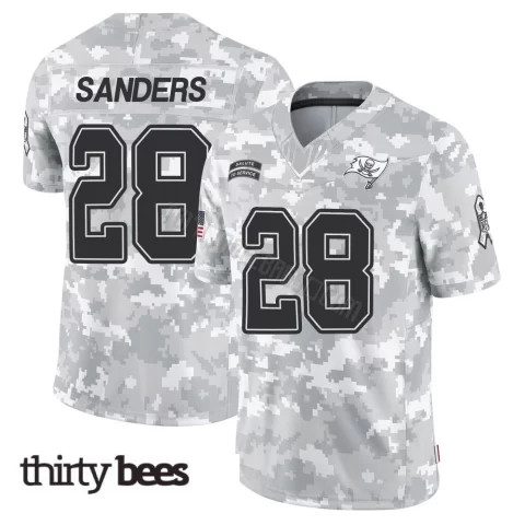 Shilo Sanders ＃28 Tampa Bay Buccaneers Youth Limited Arctic Camo 2024 Salute to Service Jersey