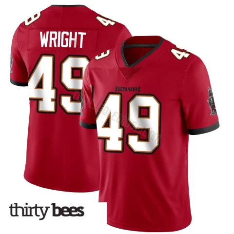 Owen Wright ＃49 Tampa Bay Buccaneers Men's Limited Red Team Color Vapor Untouchable Jersey