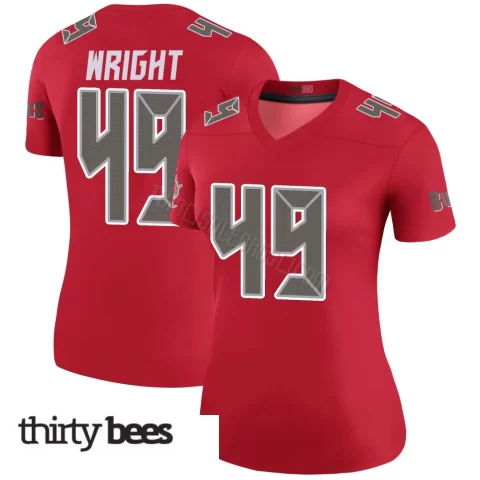 Owen Wright ＃49 Tampa Bay Buccaneers Women's Legend Red Color Rush Jersey
