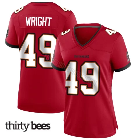 Owen Wright ＃49 Tampa Bay Buccaneers Women's Game Red Team Color Jersey
