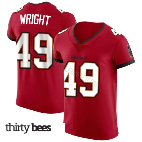 Owen Wright ＃49 Tampa Bay Buccaneers Men's Elite Red Vapor Jersey