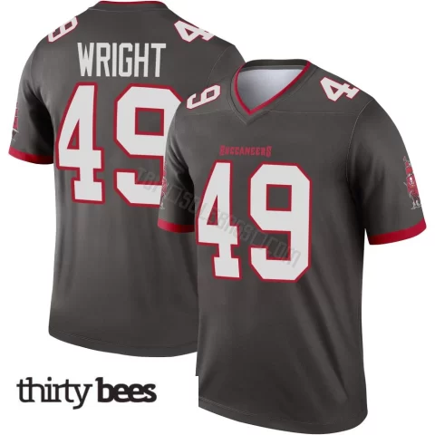 Owen Wright ＃49 Tampa Bay Buccaneers Youth Legend Pewter Alternate Jersey