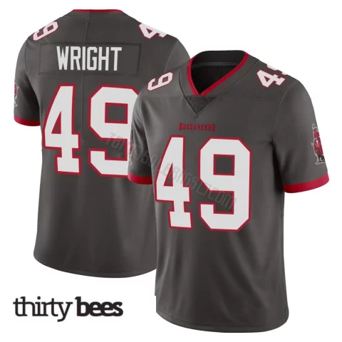 Owen Wright ＃49 Tampa Bay Buccaneers Men's Limited Pewter Alternate Vapor Jersey