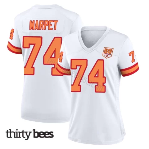 Ali Marpet ＃74 Tampa Bay Buccaneers Women's Game White '76 50th Season Jersey