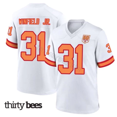 Antoine Winfield Jr. ＃31 Tampa Bay Buccaneers Men's Game White '76 50th Season Jersey