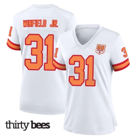 Antoine Winfield Jr. ＃31 Tampa Bay Buccaneers Women's Game White '76 50th Season Jersey