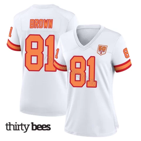 Antonio Brown ＃81 Tampa Bay Buccaneers Women's Game White '76 50th Season Jersey