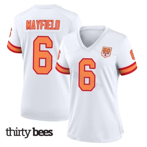 Baker Mayfield ＃6 Tampa Bay Buccaneers Women's Game White '76 50th Season Jersey