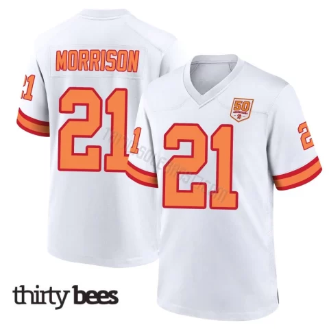 Benjamin Morrison ＃21 Tampa Bay Buccaneers Youth Game White '76 50th Season Jersey